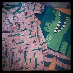 Carters 4t EUC alligator pajamas